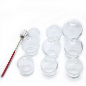 Set of 9 glass cups with a hard case